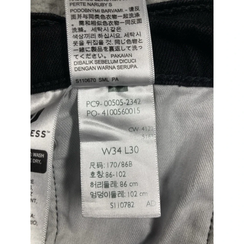 Levis 505 Jeans Mens 34x30 (31x28) Black Straight Classic Cowboy Rodeo Western‎